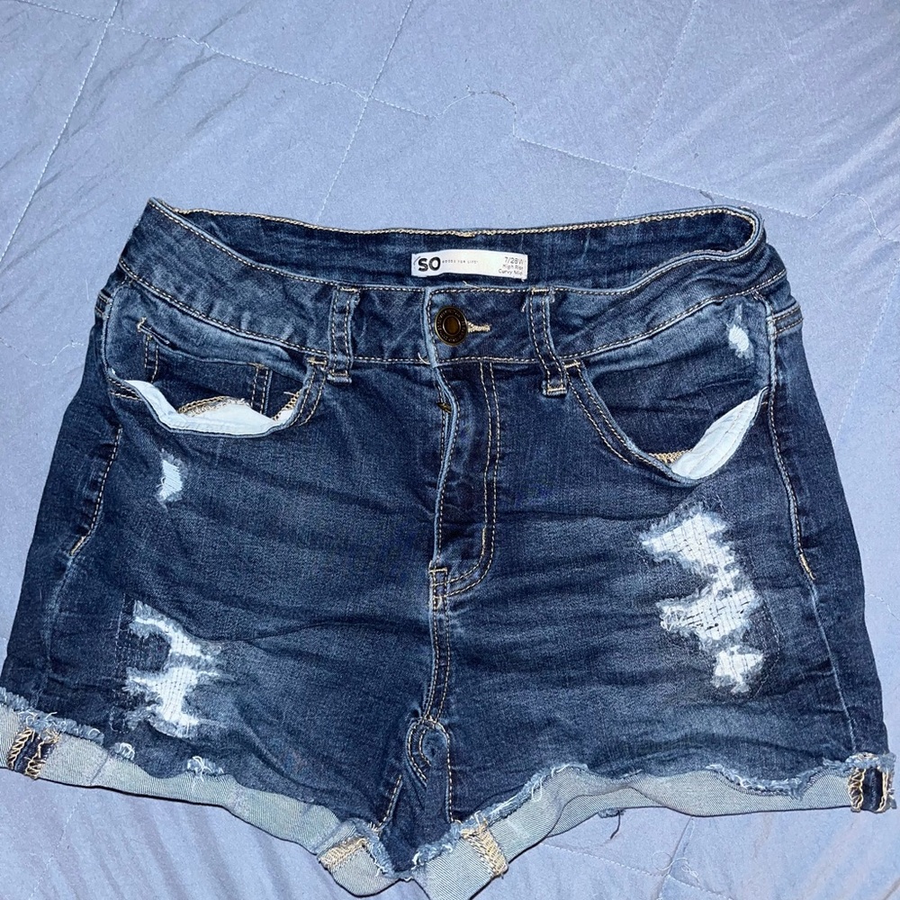 Distressed Denim Shorts